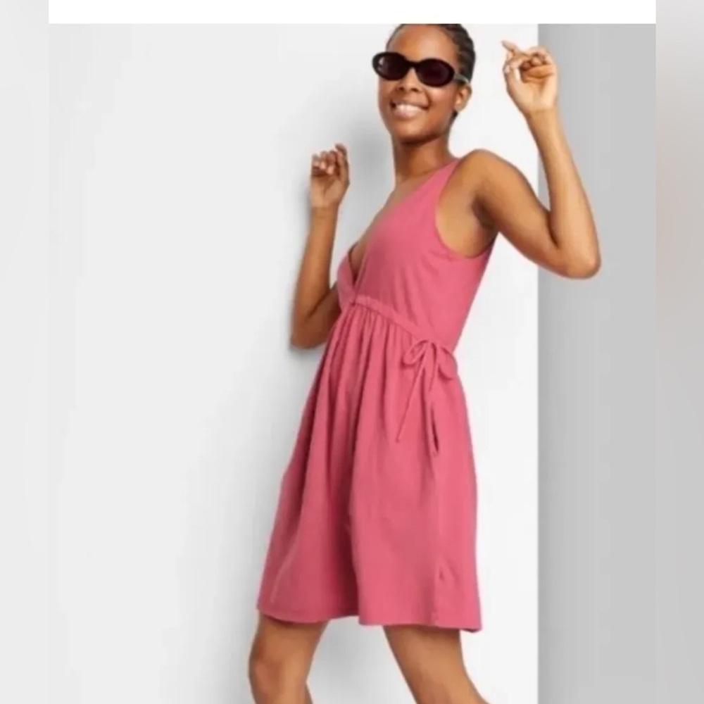 Wild Fable XXL waist cinch dress with pockets in dusty rose